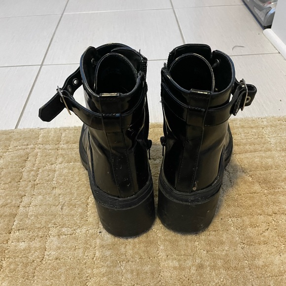 Black combat heeled booties - Picture 3 of 3